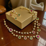 Beautiful Gold Plated AD Stone Premium Necklace