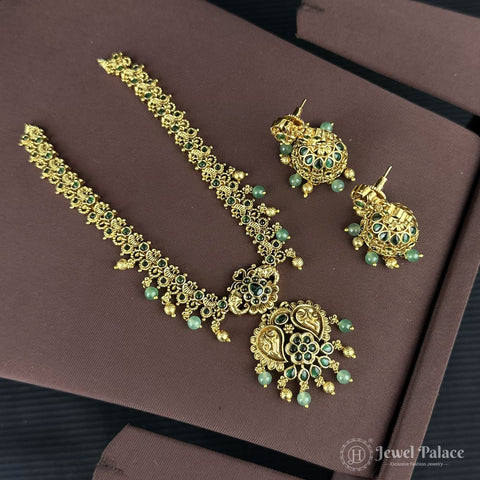 Opulent Layered Necklace with Kemp and AD Stones Premium Collection