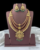 Beautiful Gold Plated Temple Necklace Set Lakshmi Pendant Design