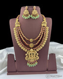 Beautiful Gold Plated Temple Necklace Set Lakshmi Pendant Design