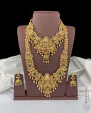 Premium Antique Temple Design Combo Jewellery Set with Lakshmi Motifs