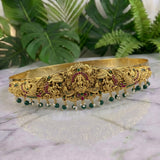 Traditional Antique Gold Vaddanam with Lakshmi and Intricate Temple Craft