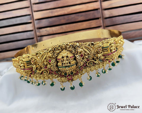 Antique Temple Gold Hip Belt with Lakshmi Motif Traditional Look