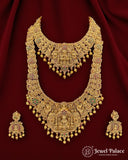 Premium Temple Combo Jewellery Set - Lakshmi with Peacock Design