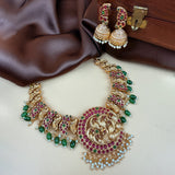 Antique Peacock Temple Necklace with Ruby And Emerald Kemp Stones