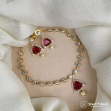 Trendy Gold Finish AD Stone Premium Quality Necklace
