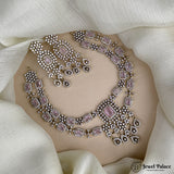 Jewelry set with necklace and earrings on a mannequin bust against a white fabric background, branded 'Jewel Palace'.