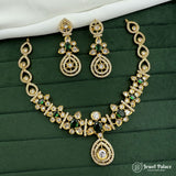 Gold Finish AD Necklace Set Premium Quality Bridal And Party Wear Necklace