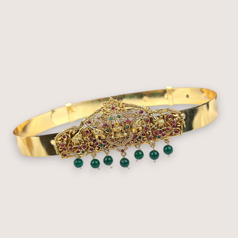 Traditional Gold Plated Kids Hip Belt with Temple Motif