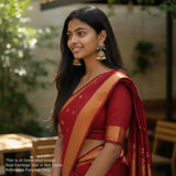Traditional Kemp Jhumka Earrings with Ruby and Green Stones