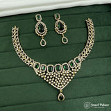 Sparkling AD Stone Brass Necklace for Women