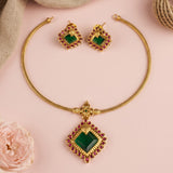 Elegant AD Stone Brass Premium Necklace