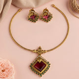 Elegant AD Stone Brass Premium Necklace
