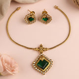 Elegant AD Stone Brass Premium Necklace
