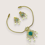 Elegant AD Stone With Paerls Premium Necklace