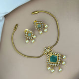 Elegant AD Stone With Paerls Premium Necklace