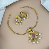 Elegant AD Stone With Paerls Premium Necklace