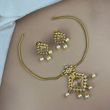 Elegant AD Stone With Paerls Premium Necklace