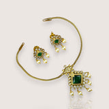 Elegant AD Stone With Paerls Premium Necklace