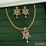 Luxurious Brass Necklace with Diamond Look Stones