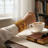 Traditional Antique Gold Temple Design Bangle Set Of 6 JH6811