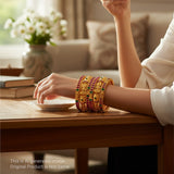 Traditional Antique Gold Temple Design Bangle Set Of 6 JH6813