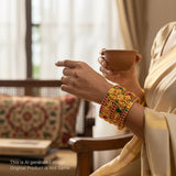 Traditional Antique Gold Temple Design Bangle Set Of 6 JH6816