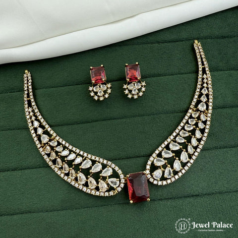 Beautiful Butterfly Design AD Necklace