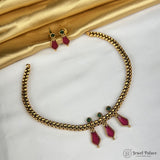 Elegant Gold Finish Traditional Kerala Palakka Necklace JH6847