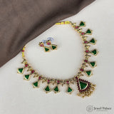 Elegant Gold Finish Traditional Kerala Palakka Necklace JH6848