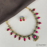 Elegant Gold Finish Traditional Kerala Palakka Necklace JH6849