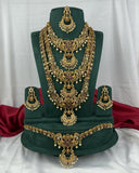 Traditional Gold Plated With Beautiful Pearl Semi Bridal Temple Jewellery JH6860