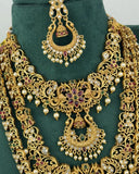 Traditional Gold Plated With Beautiful Pearl Semi Bridal Temple Jewellery JH6860