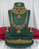 Traditional Gold Plated With Beautiful Pearl Semi Bridal Temple Jewellery JH6865