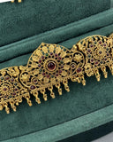 Traditional Gold Plated With Beautiful Pearl Semi Bridal Temple Jewellery JH6865