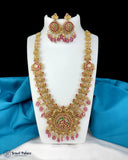 Beautiful Gold Plated Kemp Stones Temple Haram Set JH6867