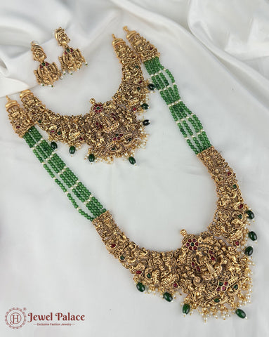 Elegant Gold Plated Kemp Stone With Beads Traditional Combo Jewellery JH6868