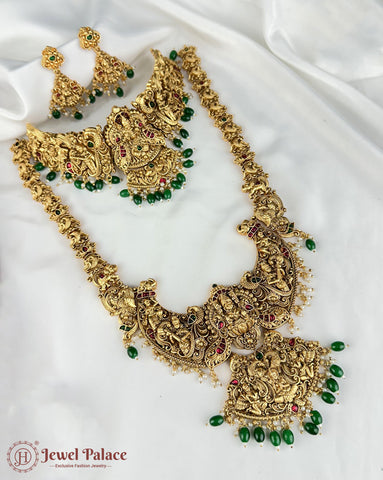 Elegant Gold Plated Kemp Stone With Beads Traditional Combo Jewellery JH6870