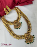 Beautiful Gold Plated Brass Kemp Stone Combo Jewellery Set JH6879