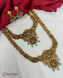 Beautiful Gold Plated Brass Kemp Stone Combo Jewellery Set JH6882