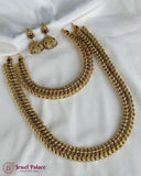 Beautiful Gold Plated Brass Kemp Stone Combo Jewellery Set JH6889