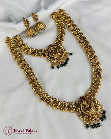 Beautiful Gold Plated Brass Kemp Stone Combo Jewellery Set JH6890