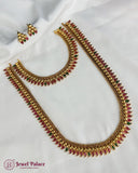 Beautiful Gold Plated Brass Kemp Stone Combo Jewellery Set JH6891