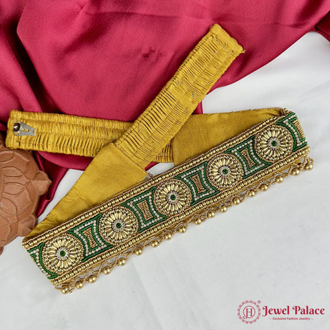 Traditional Aari Embroidered Silk Handmade Hip Belt JH6916