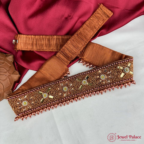 Traditional Aari Embroidered Silk Handmade Hip Belt JH6917