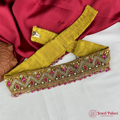 Traditional Aari Embroidered Silk Handmade Hip Belt JH6918
