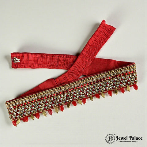 Traditional Aari Embroidered Silk Handmade Hip Belt JH6927