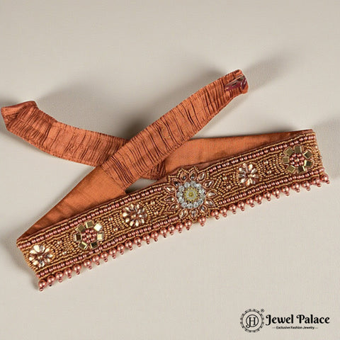 Traditional Aari Embroidered Silk Handmade Hip Belt JH6928