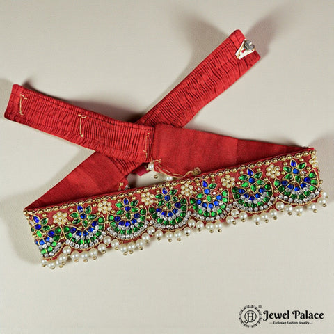Traditional Aari Embroidered Silk Handmade Hip Belt JH6929