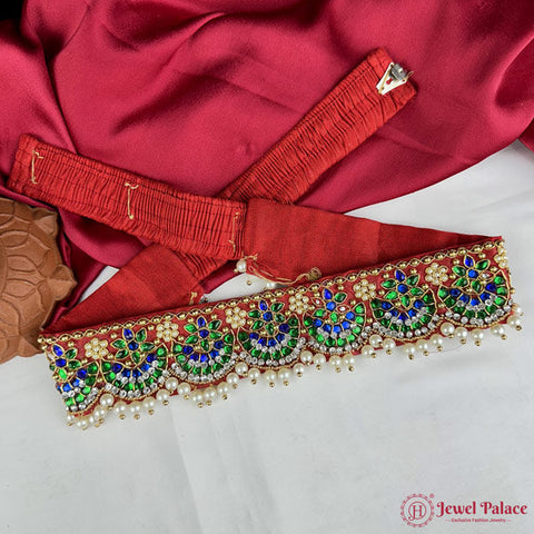 Traditional Aari Embroidered Silk Handmade Hip Belt JH6929